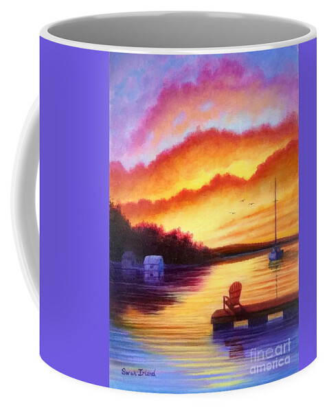 Sunset Coffee Mug featuring the painting Sunset at Killarney by Sarah Irland
