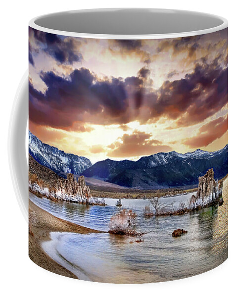 Mono Lake Coffee Mug featuring the photograph Sunset At Mono Lake by Endre Balogh