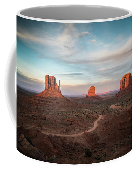 Monument Valley Coffee Mug featuring the photograph Sunset at Monument Valley by James Udall