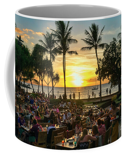 Sunset Coffee Mug featuring the photograph Sunset At Old Lahaina Luau #1 by Eddie Yerkish