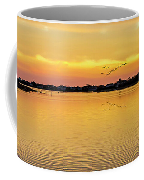Sunset Coffee Mug featuring the photograph Sunset At Quogue Long Island by Cathy Kovarik
