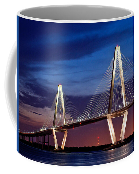 Charleston Coffee Mug featuring the photograph Sunset at the Ravenel Bridge by Blaine Owens