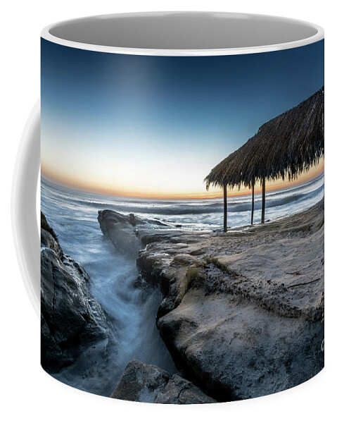 Beach Coffee Mug featuring the photograph Sunset at Windansea Beach Shack by David Levin