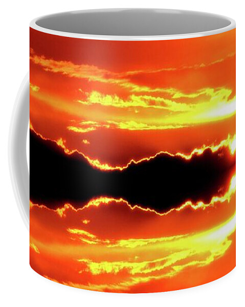 Abstract Coffee Mug featuring the digital art Sunset Behind The Clouds Four by Lyle Crump