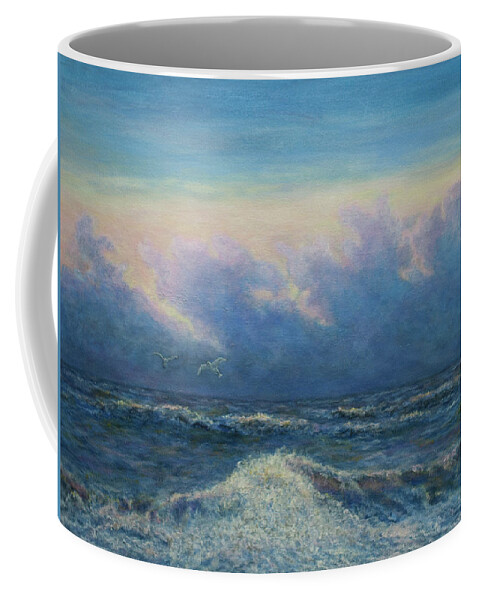 Gay Pautz Coffee Mug featuring the painting Ocean Sunset Waves by Gay Pautz