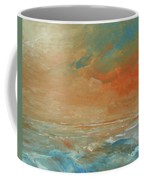 Abstract Coffee Mug featuring the painting Sunset Fiesta by Jane See