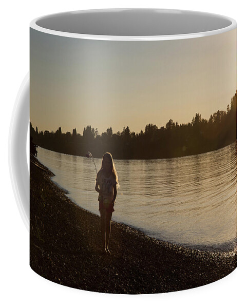 Fishing Coffee Mug featuring the photograph Sunset Fishing by Monte Arnold