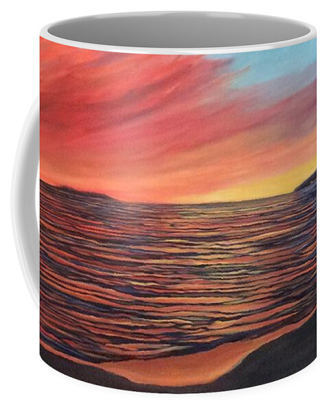 Landscape Coffee Mug featuring the painting Sunset Georgian Bay by Cynthia Blair