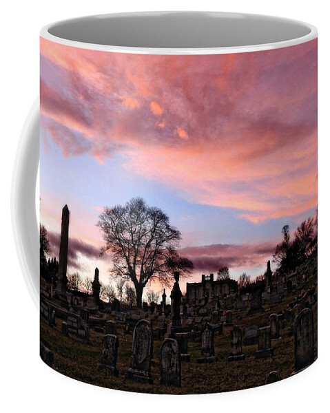 Sunset Graveyard Coffee Mug featuring the photograph Sunset Graveyard by Dark Whimsy