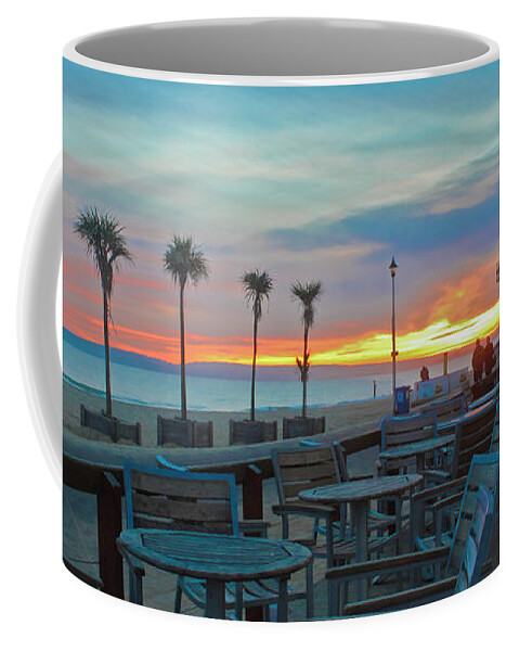 Palm Trees Coffee Mug featuring the photograph Sunset in Bournemouth by Terri Waters