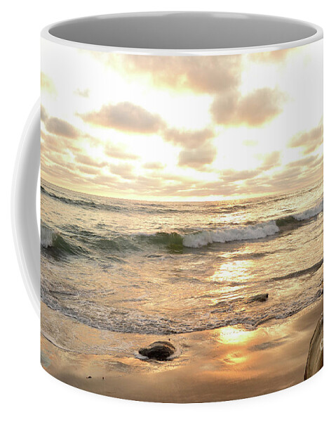 Gold Coffee Mug featuring the photograph Sunset in Golden Tones Torrey Pines Natural Preserves #2 by Heather Kirk