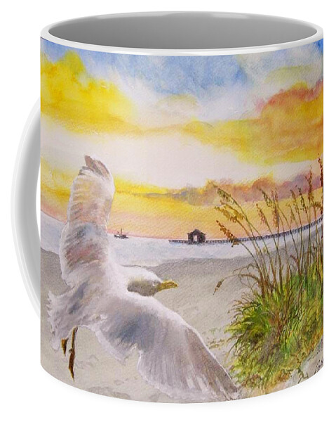  Coffee Mug featuring the painting Sunset In The Sea Oats by Bobby Walters