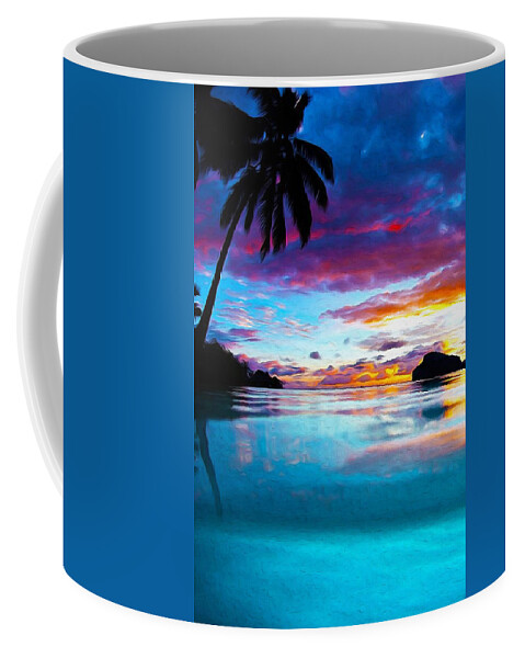 Sunset Colors Coffee Mug featuring the painting Sunset Never Ends - 03 by AM FineArtPrints
