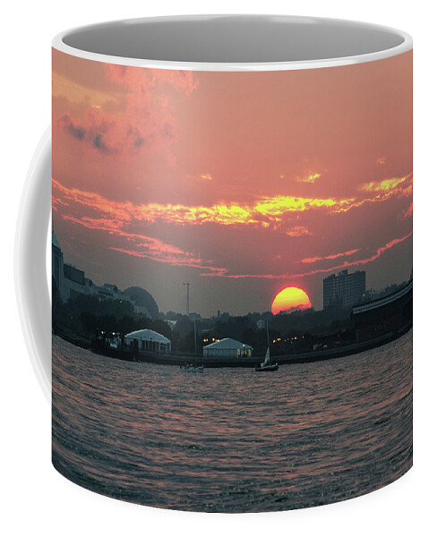 New York City Harbor Coffee Mug featuring the photograph Sunset NYC Harbor by William Kimble