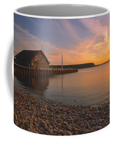Waterscapes Coffee Mug featuring the photograph Sunset on Anderson's Dock - Door County by Sandra Bronstein