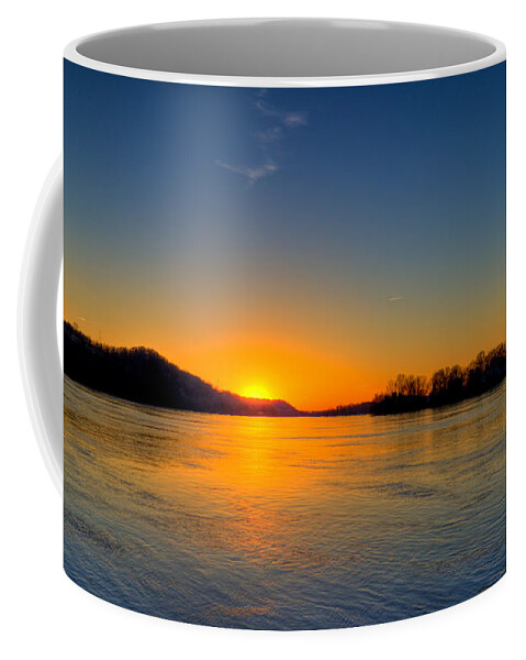 Parkersburg Coffee Mug featuring the photograph Sunset on the Ohio River by Jonny D