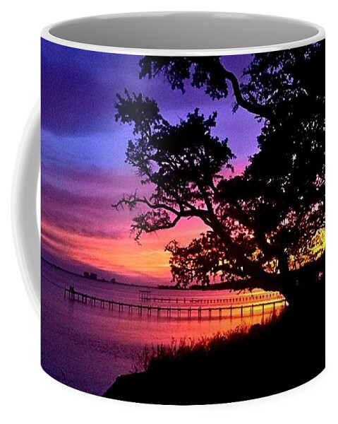 Santa Rosa Sound Beach Coffee Mug featuring the photograph Sunset on the Sound by James and Donna Daugherty
