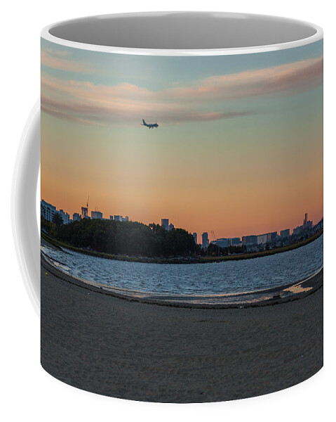 Quincy Coffee Mug featuring the photograph Sunset on Wollaston Beach in Quincy Massachusetts by Brian MacLean