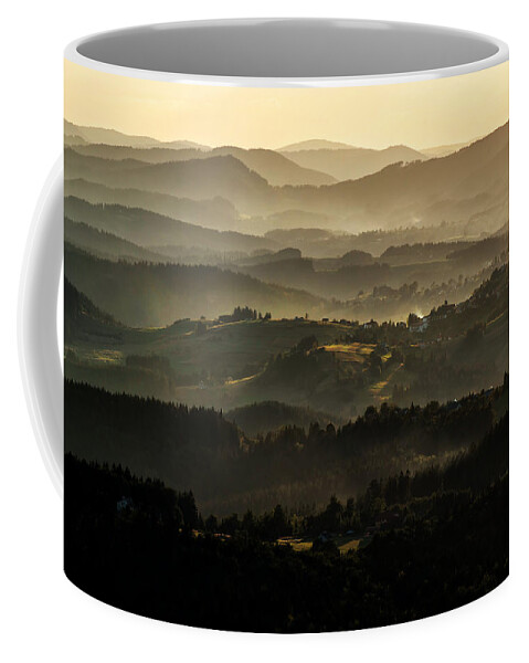 Poland Coffee Mug featuring the photograph Sunset over Beskidy Mountains by Jaroslaw Blaminsky