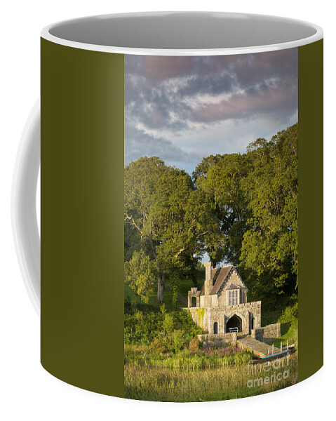 Boathouse Coffee Mug featuring the photograph Sunset over Crom Castle Boathouse II by Brian Jannsen