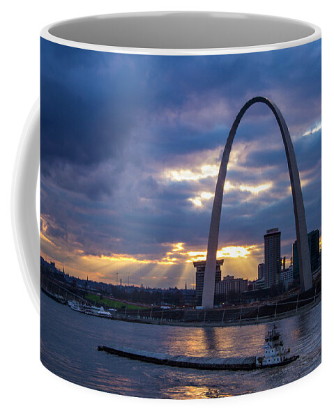 St Louis Coffee Mug featuring the photograph Sunset over St Louis by Garry McMichael