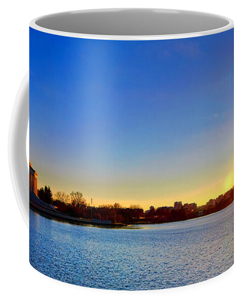 Jefferson Coffee Mug featuring the photograph Sunset over the Jefferson Memorial by Olivier Le Queinec
