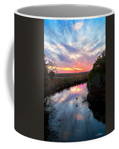Nature Coffee Mug featuring the photograph Sunset Over The Marsh by Christopher Holmes