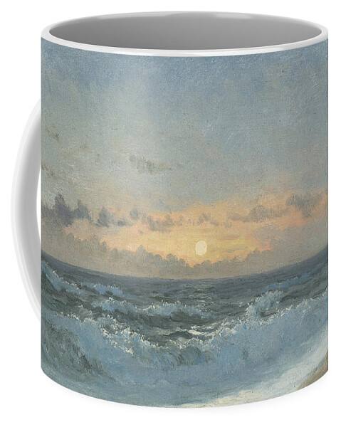 Seascape Coffee Mug featuring the painting Sunset over the Sea by William Pye
