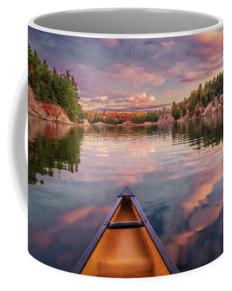 Canada Coffee Mug featuring the photograph Sunset Paddle by Tracy Munson