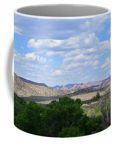 Desert Coffee Mug featuring the photograph Sunshine on the Mountains - Verde Canyon by Aimee L Maher ALM GALLERY