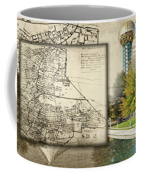 Sunsphere Mapped Coffee Mug featuring the photograph Sunsphere Mapped by Sharon Popek