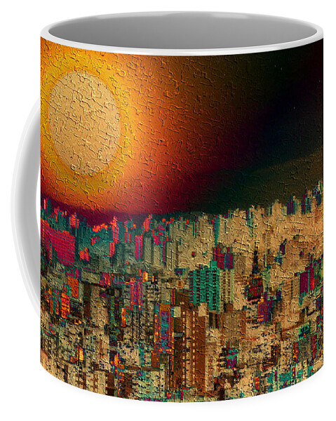 Super Moon Coffee Mug featuring the digital art Super Moon by Kiki Art