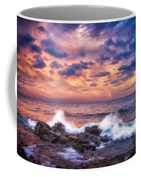 Atmosphere Coffee Mug featuring the photograph Superior Waves by Rikk Flohr