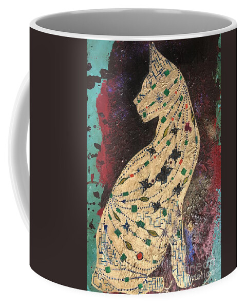 Cat Coffee Mug featuring the painting Superioridad by Laura Pierre-Louis