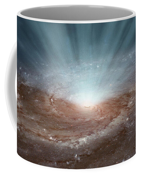 Galaxy Coffee Mug featuring the photograph Supermassive Black Hole by Science Source