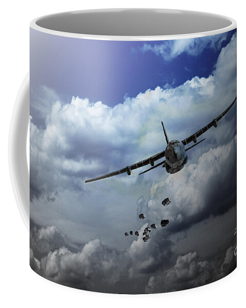 C130 Hercules Coffee Mug featuring the digital art Supply Drop by Airpower Art