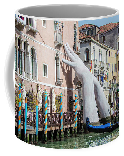 Canal Coffee Mug featuring the photograph Support Venice Hands by John McGraw