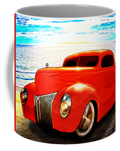 Ford Coffee Mug featuring the photograph Surfin Forty Ford Pickup by Chas Sinklier