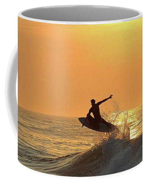 Surf Coffee Mug featuring the photograph Surfing To The Sky by Robert Banach