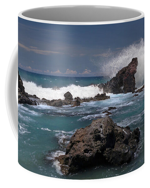 Hookipa Coffee Mug featuring the photograph Surf's Up at Ho'okipa by Susan Rissi Tregoning