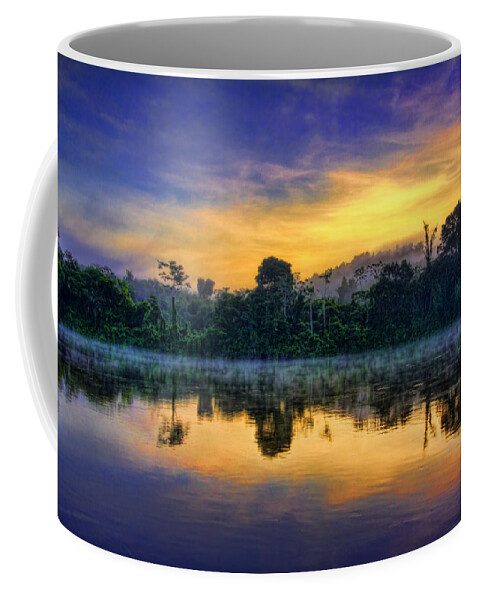 Suriname Coffee Mug featuring the photograph Suriname Sunrise by Nadia Sanowar