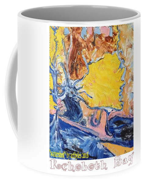 Rehoboth Bay Coffee Mug featuring the painting Sussex Waterways by Leslie Byrne