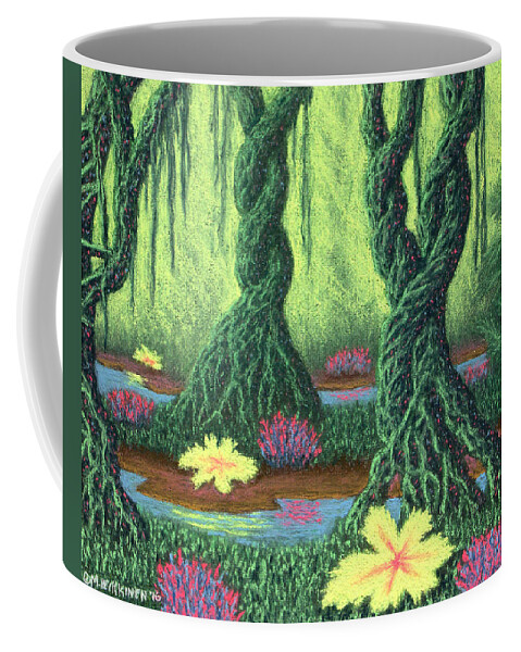 Swamp Coffee Mug featuring the pastel Swamp Things 02, Diptych Panel B by Michael Heikkinen
