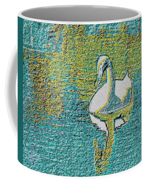 Animals Coffee Mug featuring the painting Swan by Cliff Wilson
