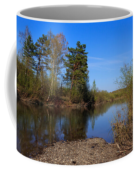 Landscape Coffee Mug featuring the photograph Swan River at Urga District by Victor Kovchin