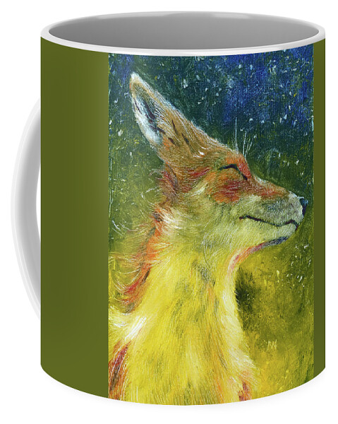 Fox Coffee Mug featuring the painting Sweet Fox by AnneMarie Welsh