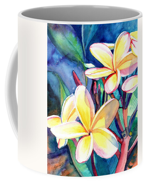Kauai Art Print Coffee Mug featuring the painting Sweet Plumeria 4 by Marionette Taboniar