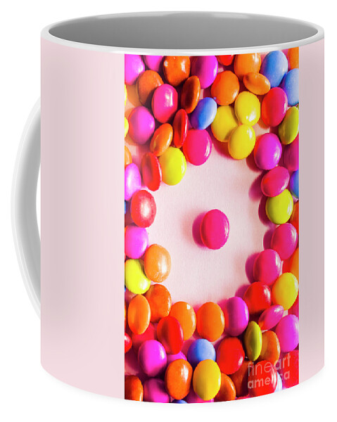 Candy Coffee Mug featuring the photograph Sweet sight. Colorful chocolate coated lollies by Jorgo Photography