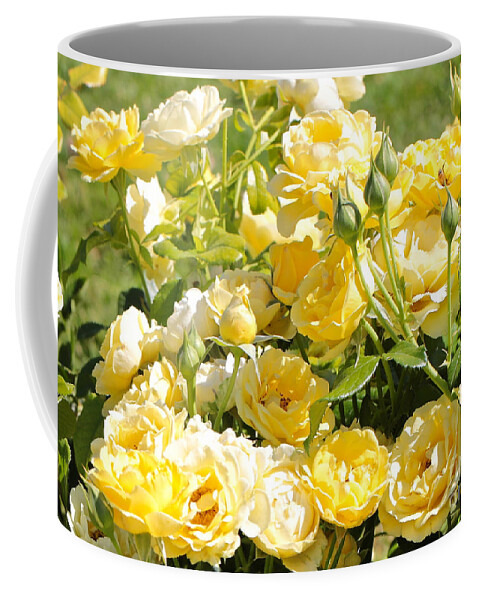 Rose Coffee Mug featuring the photograph Sweet Yellow Roses by Carol Groenen