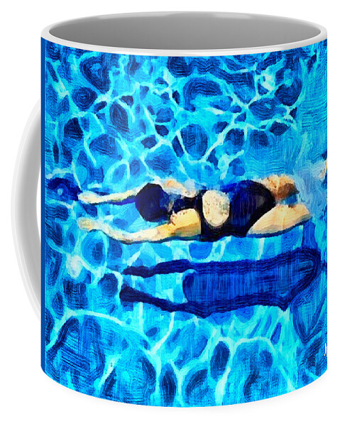 Swim Coffee Mug featuring the digital art Swim and Dive VI by Humphrey Isselt